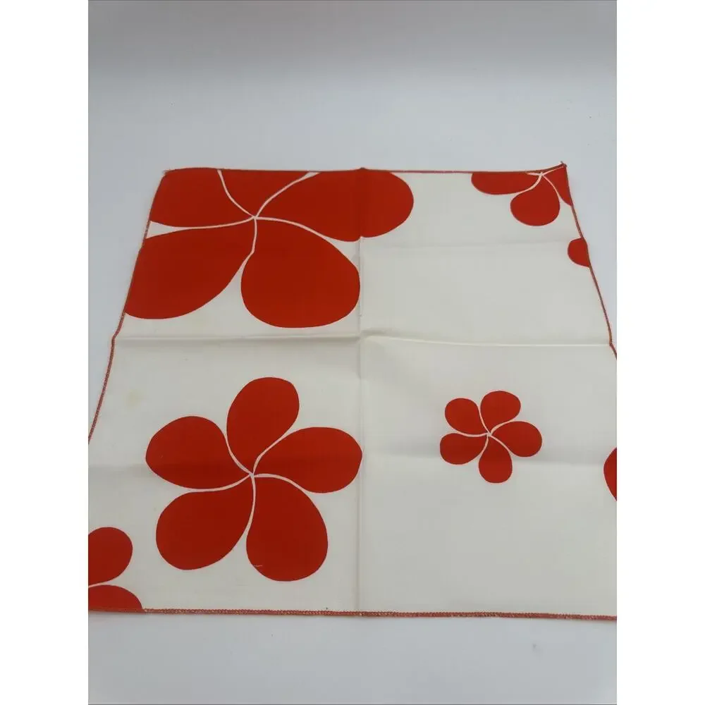 6  Groovy Fabric Napkins Flower Power Orange Flowers